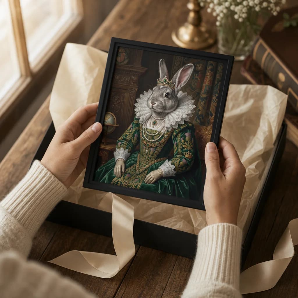 The Empress — Luxury Renaissance Pet Portrait (Framed Canvas) — view 10