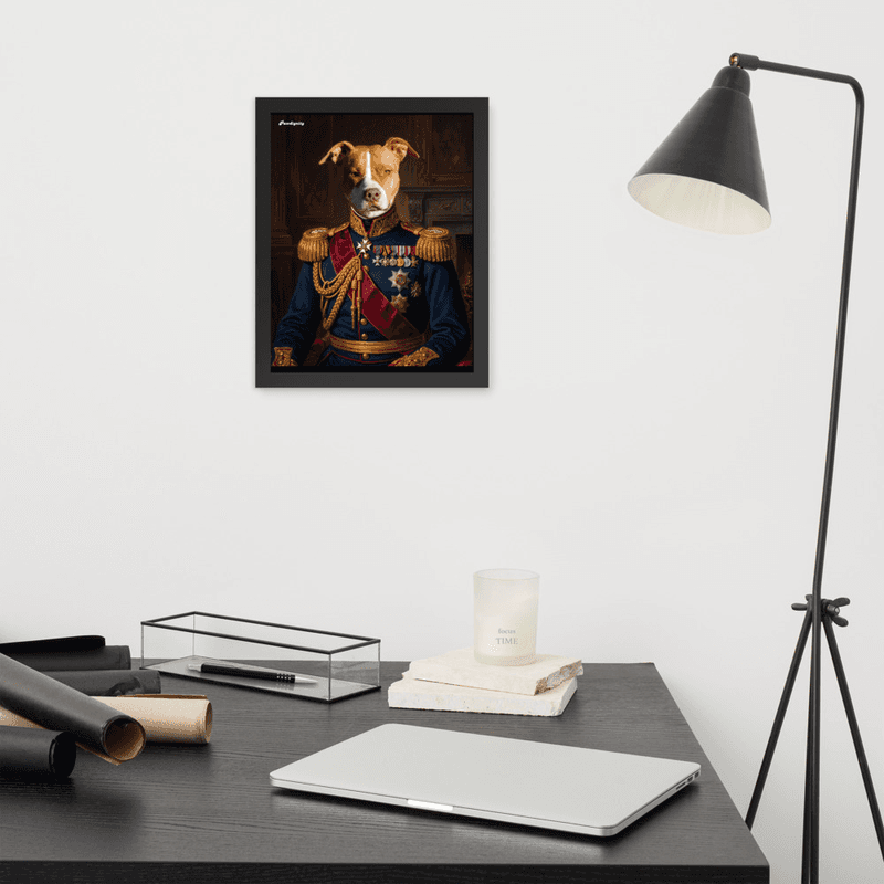The Brave General — Luxury Pet Portrait (Framed Poster)