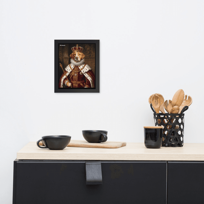 The King — Luxury Royal Pet Portrait (Framed Poster) — view 2
