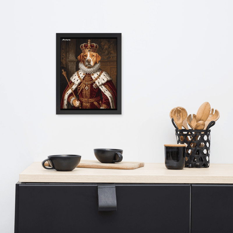 The King — Luxury Royal Pet Portrait (Framed Poster)