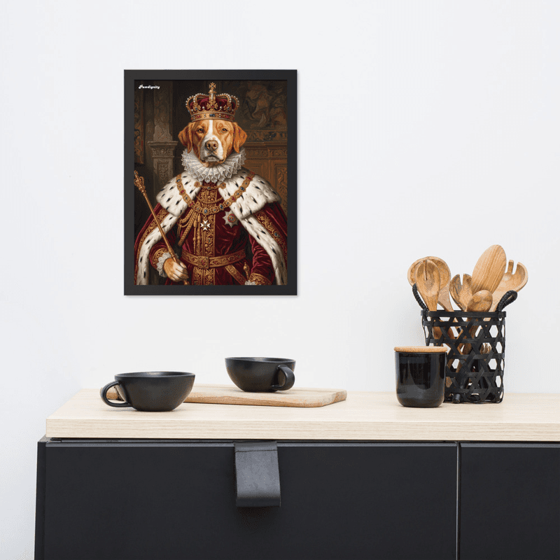 The King — Luxury Royal Pet Portrait (Framed Poster) — view 4