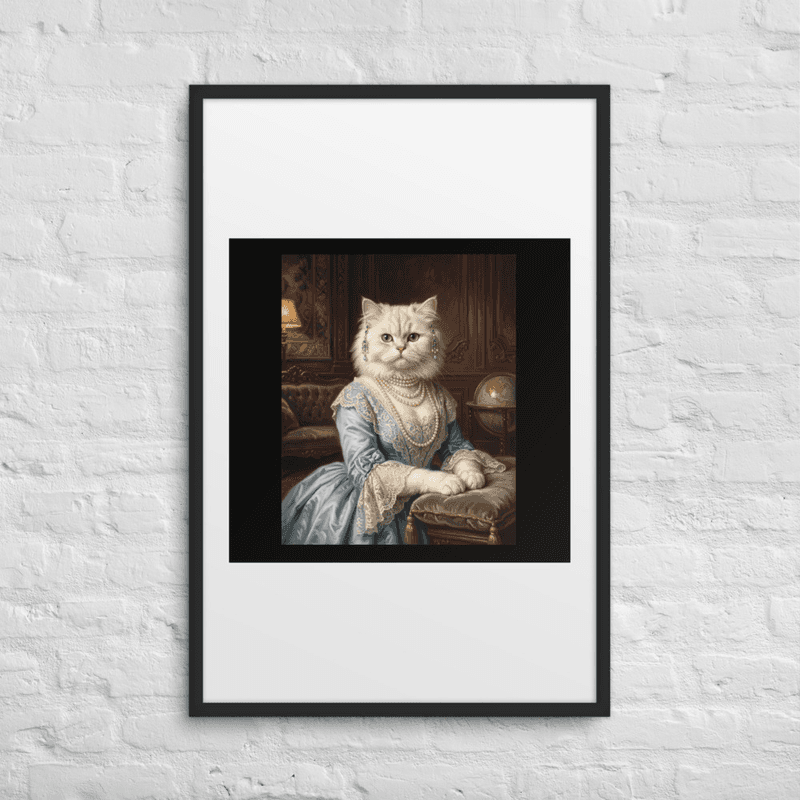 The Noble Lady — Luxury Victorian Pet Portrait (Matted Framed Poster) — view 3